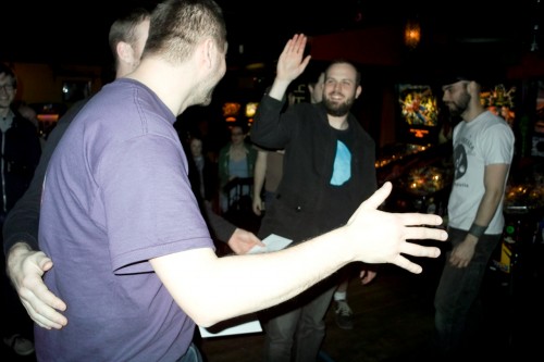 And then it was over and everyone was high fiving and victory-slapping dudes on the butts. (pic by rom)